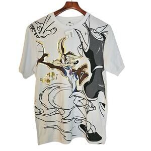 Southpole White & Gold Space Jam Wil E Coyote Basketball Tune Squad T-Shirt